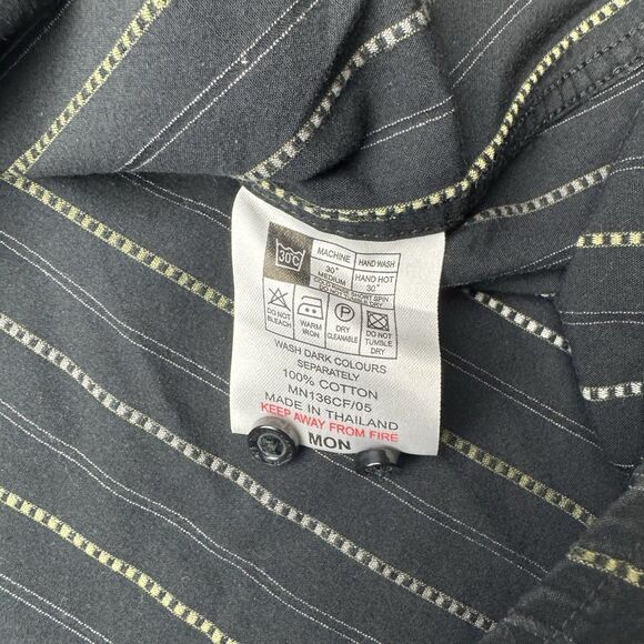 Ben Sherman Striped Long Sleeve Button Shirt Black Yellow White XL - Picture 5 of 7
